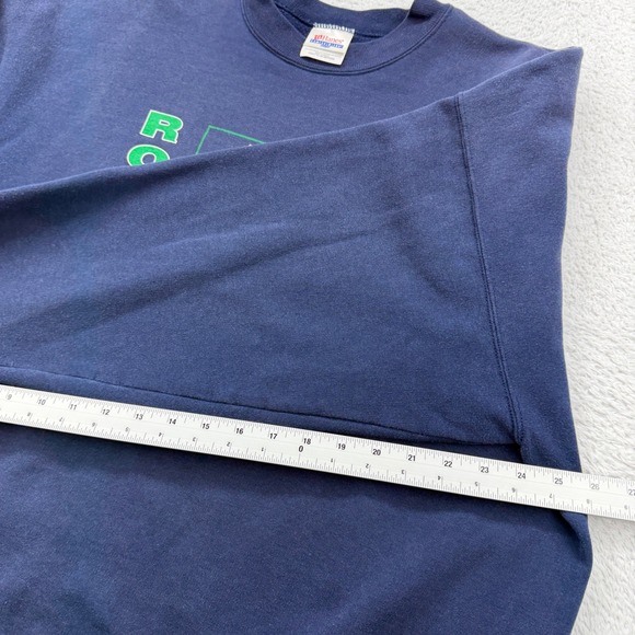 Vintage Hanes Roxboro Lynx Graphic Sweatshirt Navy Blue Mens XL Pullover 7004 - Picture 6 of 8